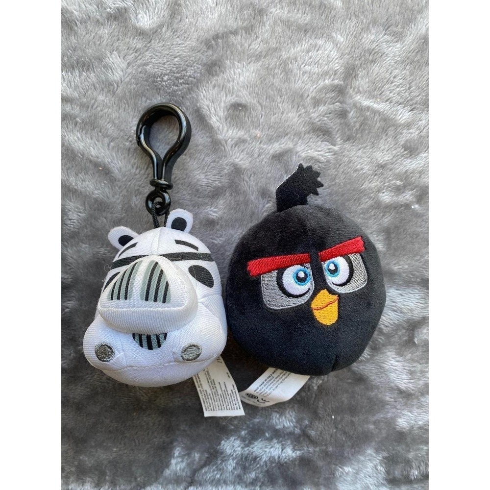Angry Birds Star Wars Clip-on Black Bird Mini Plush Lot Of 2 Fandom s16